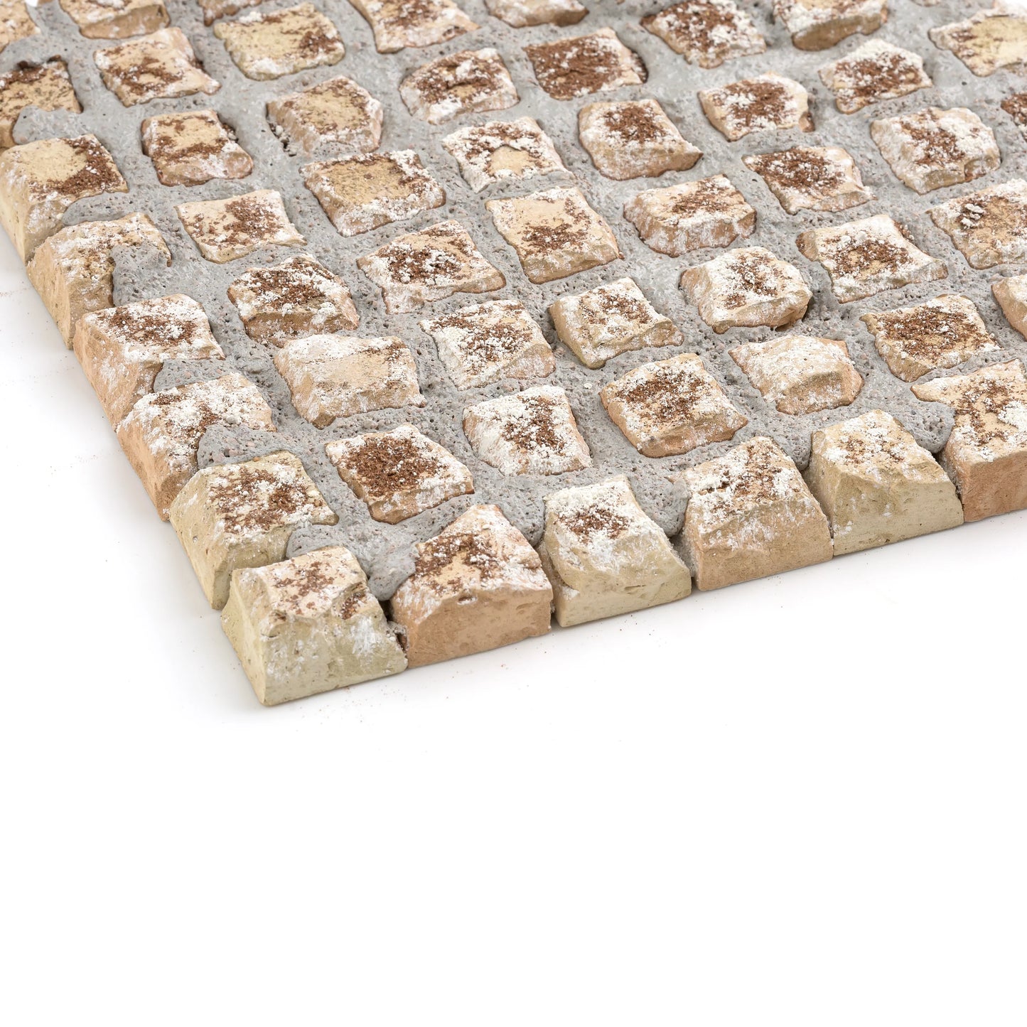 Natural White & Glazed Clay Zellige 1" Checkerboard Mosaic