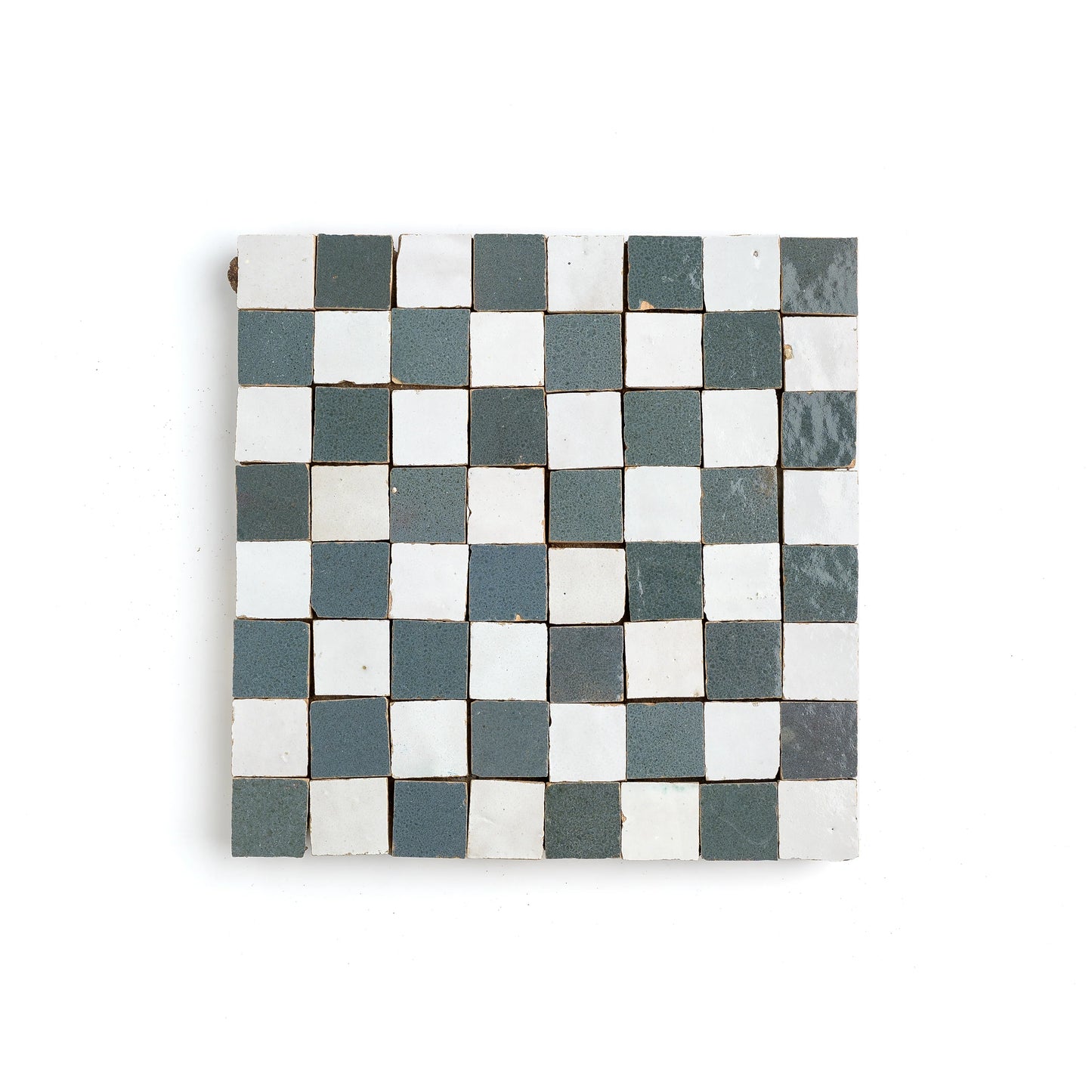 Snow & Steel Grey - 1" Checkerboard Mosaic