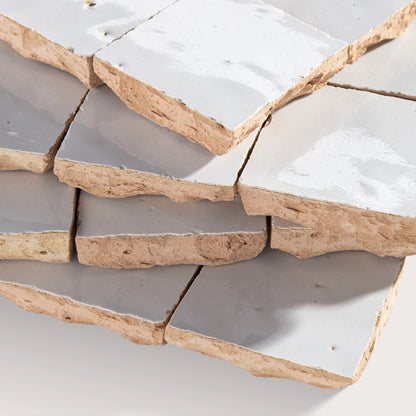 Bright White 2x2 Mosaic Zellige Tile