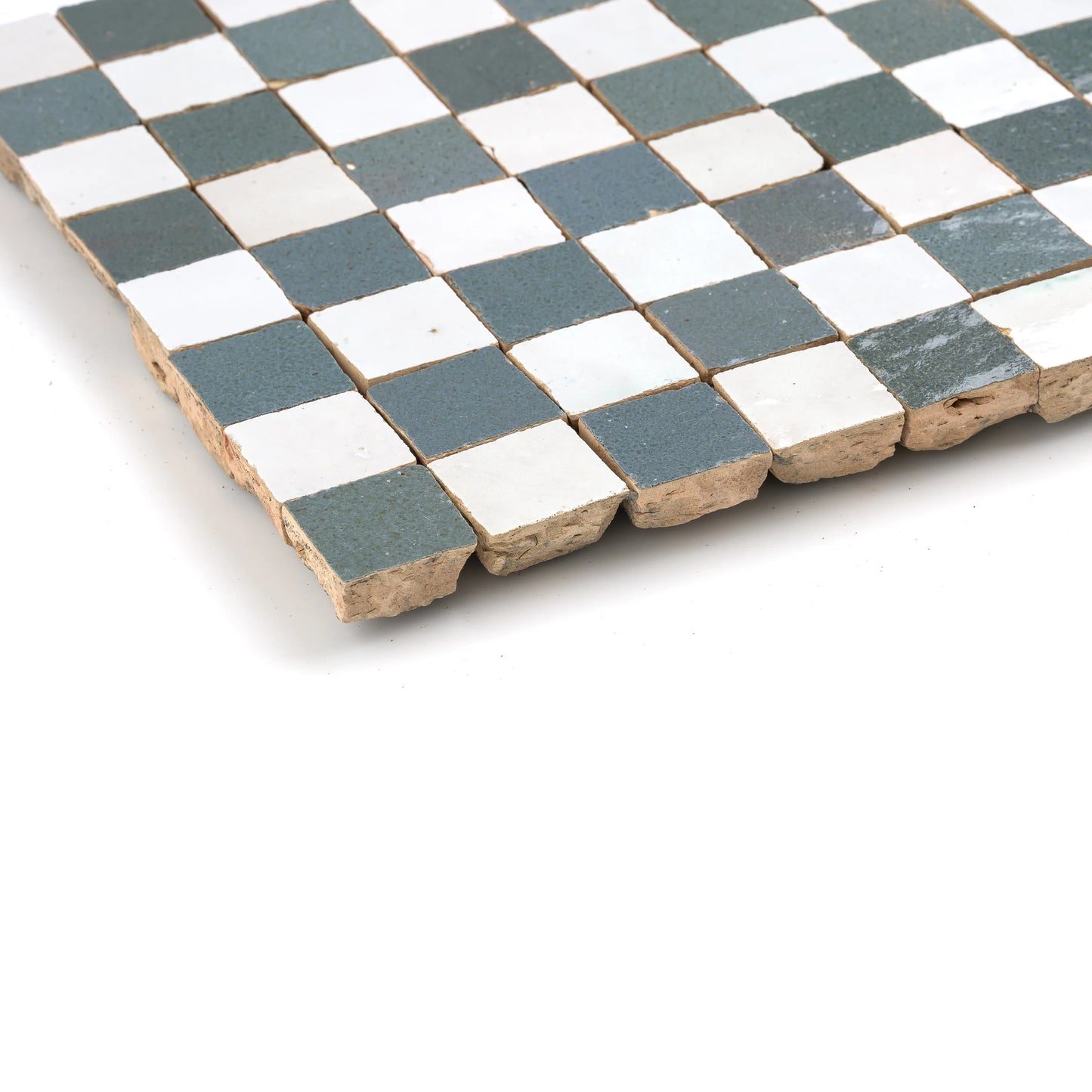Snow & Steel Grey - 1" Checkerboard Mosaic
