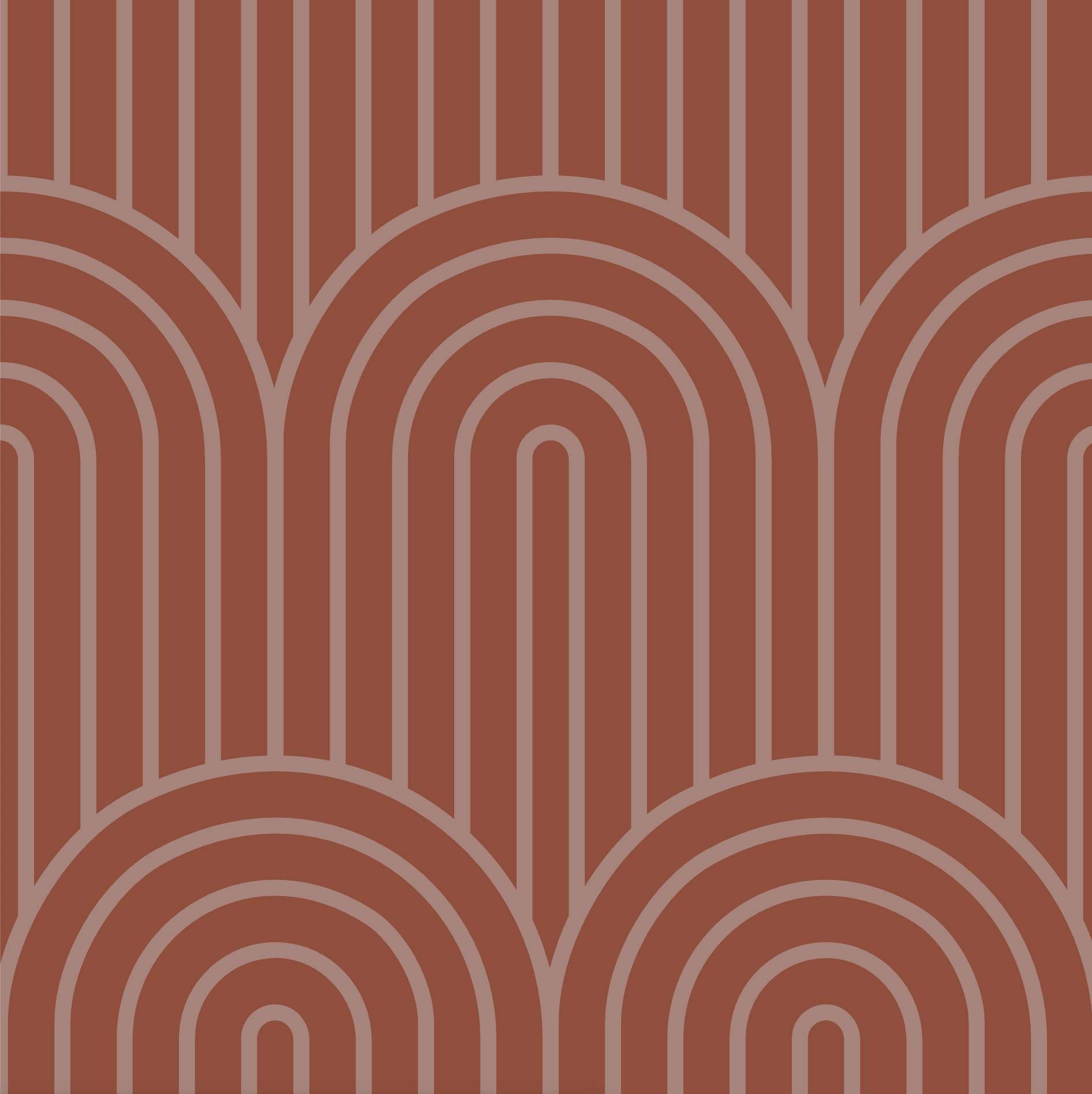 Custom ceramic Jungle Tile - Line SW9080 hushed auburn Background SW7598 sierra redwood 8x8 - 395 sq ft-Main Inventory-Riad Tile