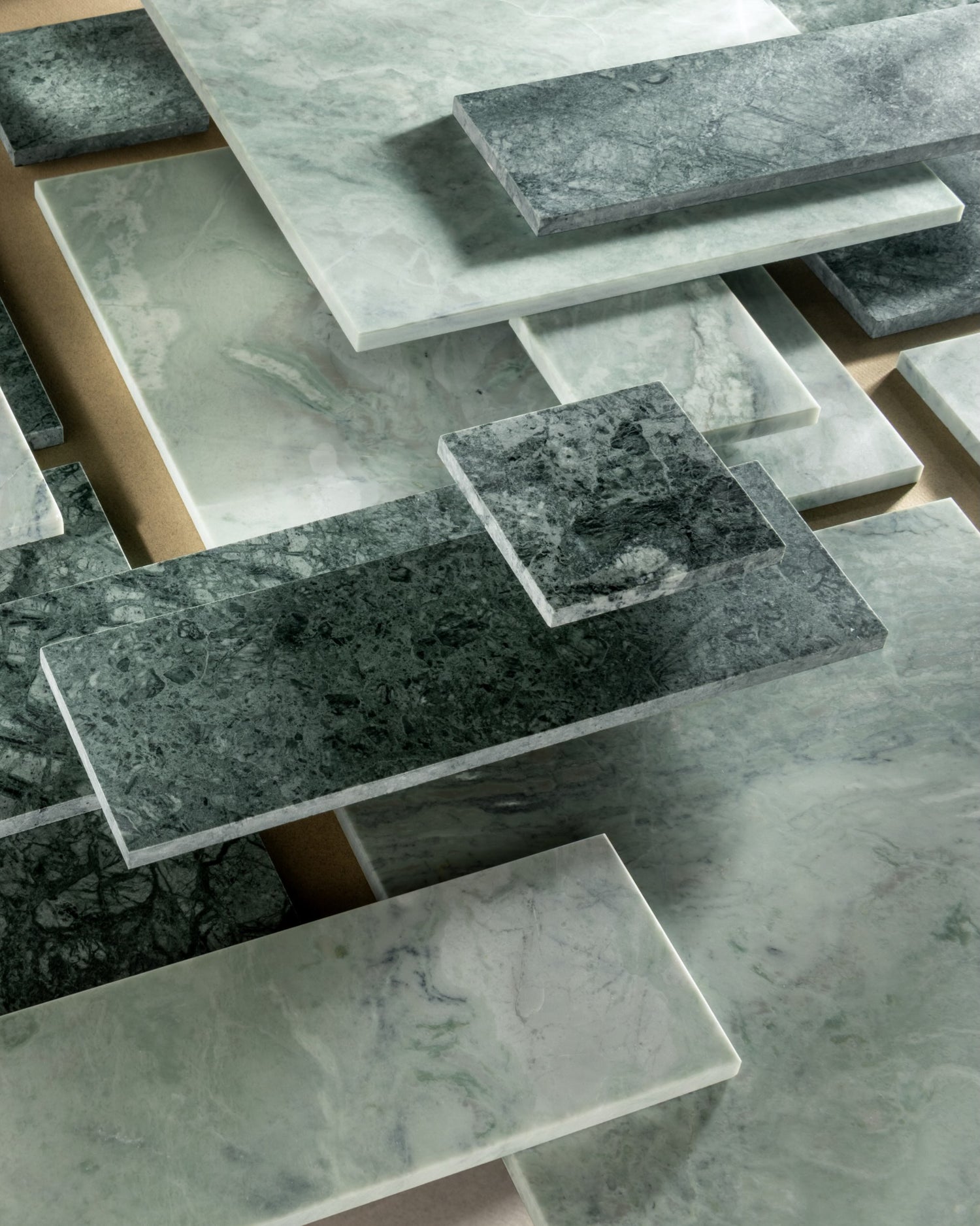 The New Green Scene: Introducing Mint and Monte Verde Marble, two new marbles each with a distinct interpretation of green. One light and luminous, the other rich and grounding. Explore our newest marble, available now. Swipe for more glorious greens.