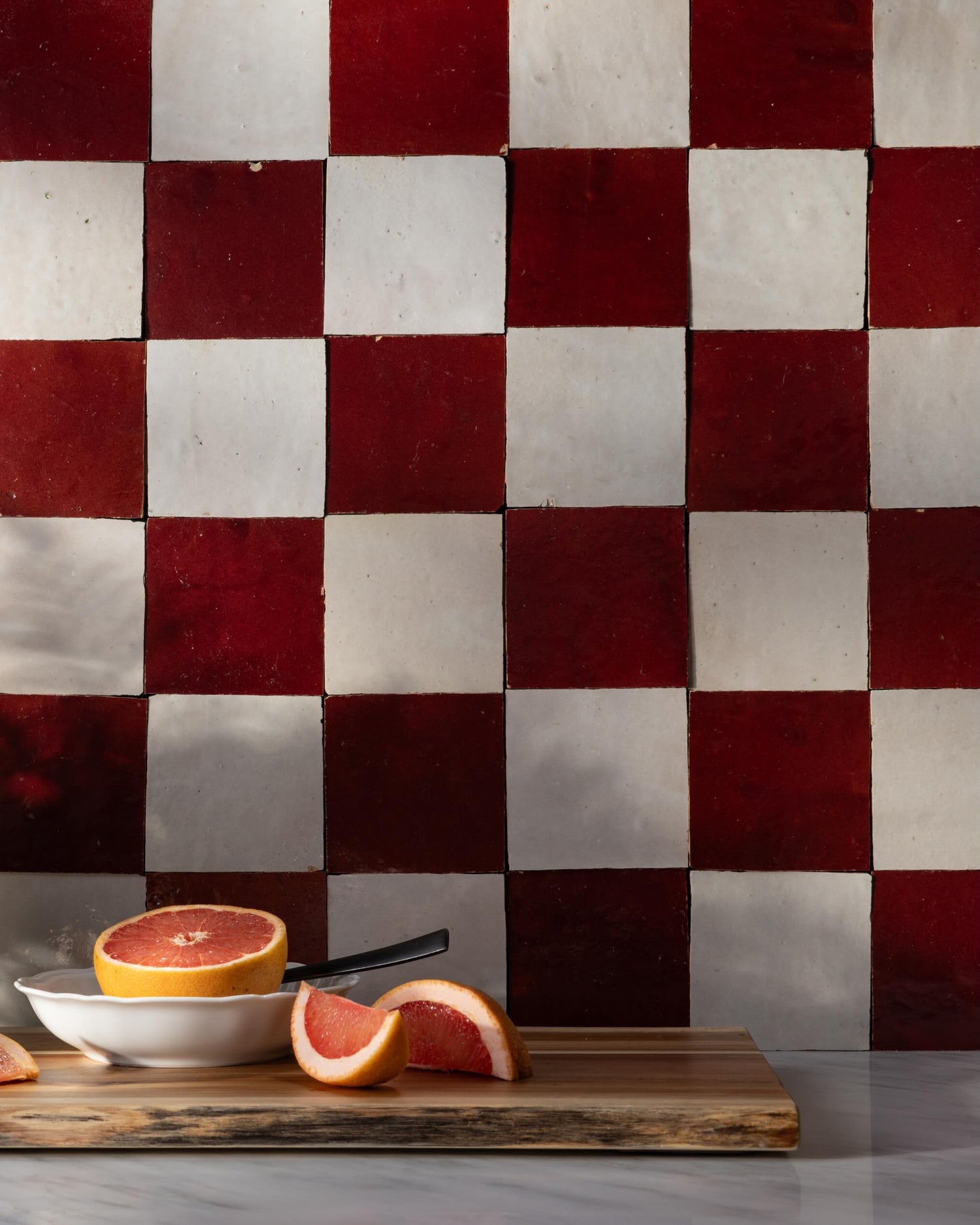 Some play checkers. Some play chess. We prefer to redesign the board entirely.

Pair handmade zellige colors, create custom checkerboards, and build a pattern that’s uniquely yours. Because the best spaces aren’t copied: they’re composed.

Slide 1
Tile: Merlot and Natural White 4x4 Zellige

Slide 2
Tile: Glazed Clay and Snow 4x4 Zellige
Design: @hearthhomesinteriors
Photo: @public311design

Slide 3
Tile: Hazel and Snow 4x4 Zellige

Slide 4
Tile: Forest and Sea Green 4x4 Zellige
Design: @theinteriorcollectiv
