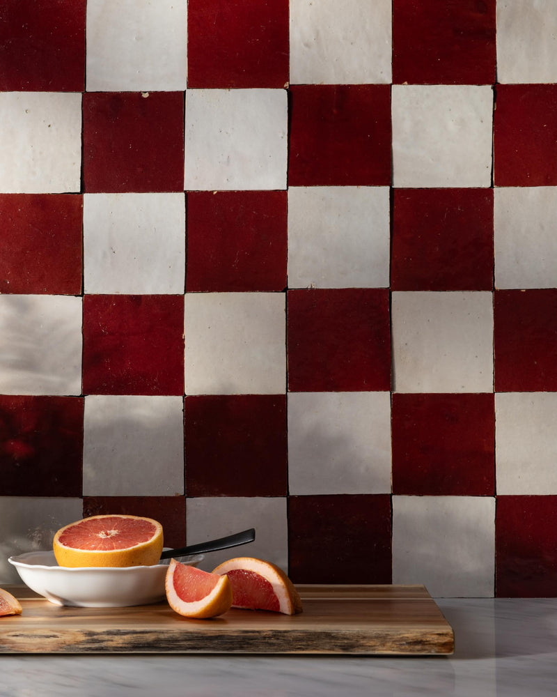 Some play checkers. Some play chess. We prefer to redesign the board entirely.

Pair handmade zellige colors, create custom checkerboards, and build a pattern that’s uniquely yours. Because the best spaces aren’t copied: they’re composed.

Slide 1
Tile: Merlot and Natural White 4x4 Zellige

Slide 2
Tile: Glazed Clay and Snow 4x4 Zellige
Design: @hearthhomesinteriors
Photo: @public311design

Slide 3
Tile: Hazel and Snow 4x4 Zellige

Slide 4
Tile: Forest and Sea Green 4x4 Zellige
Design: @theinteriorcollectiv