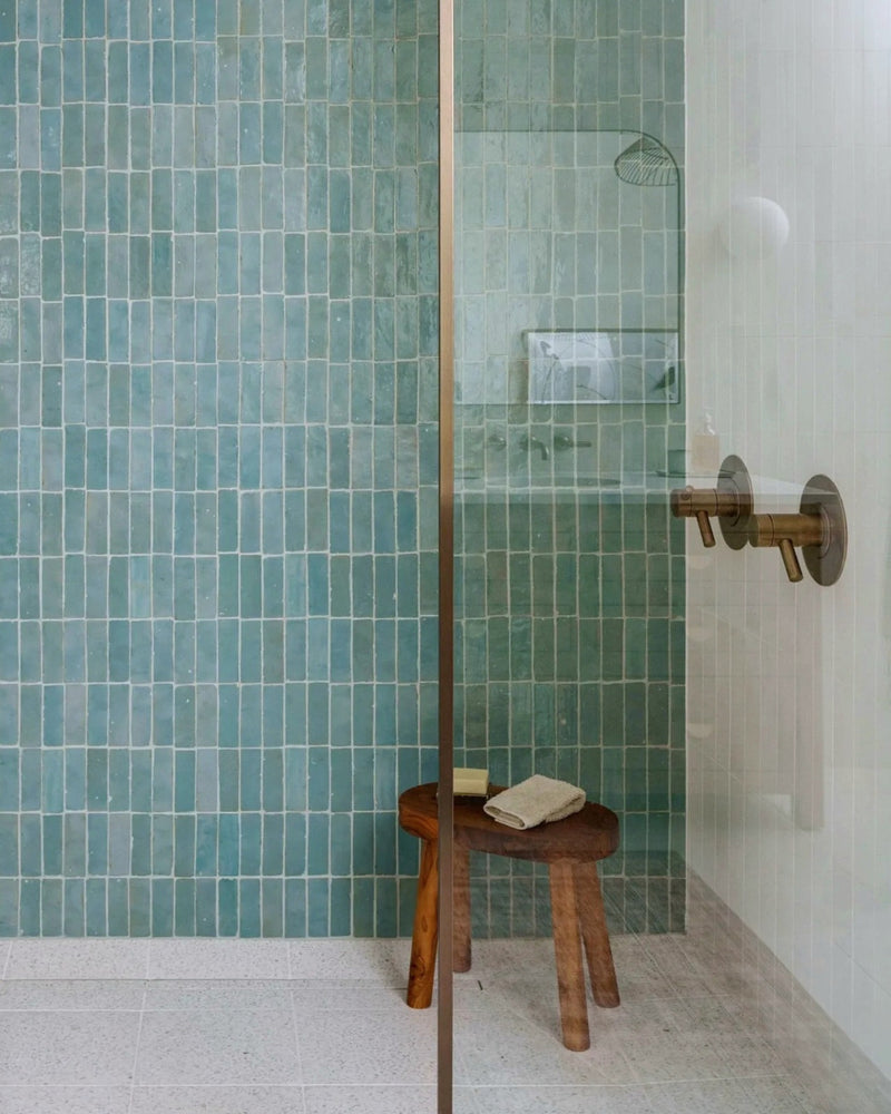Summer isn't just something you see. It's something you feel.

Natural stone that stays cool beneath your feet. Handmade tile that shifts with the light. Rich color that softens every space. Explore the Summer Edit.

Tile: Mediterranean Blue 2x6 Zellige, Unglazed Natural Terracotta 2x6 Zellige, Agave 1x4 Trapezoid Mosaic Zellige, Goldfinch 4x4 Zellige, Beige Travertine Fluted Mosaic, Baobab Venezia Terrazzo
Design: @retreatinteriordesignstudio, @leighannrules for @thetxcollective, @davey.mceathron.architect