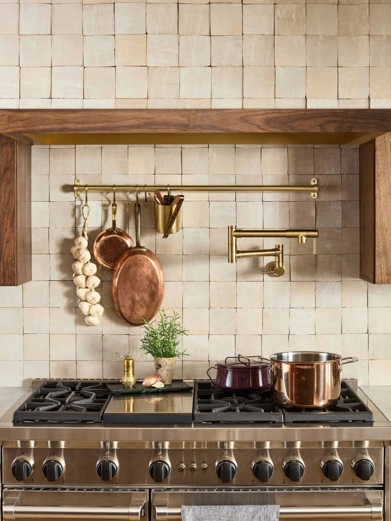 Spaces shaped by material.

Glazed zellige catching light behind the range. Cool marble underfoot. Limestone worn soft at the edges. Discover the materials of the moment.

Tile: Natural White 4x4 Zellige Tile, Casablanca Carrara Marble 4"x12" + 6"x12" Marble Subway Honed, Azru Sand 4x12 Moroccan Limestone, Hammered & Tumbled
Design: Rejuvenation, @me.development, @nicoleisaacs
Photo: Rejuvenation, @yanglincphoto, @nicoleisaacs