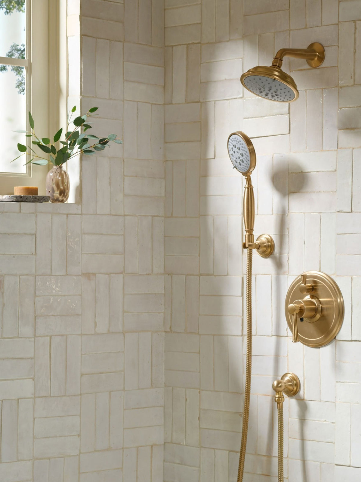 Give the surface something to say.

Carved marble, handmade variation, natural veining. Texture brings depth and movement to even the quietest palette.

All photography provided by Rejuvenation.

Tile: Calacatta Gold Cabochon Pencil Mosaic Marble Tile Honed, Baobab 12x12 Venezia Terrazzo Tile, Snow White 2x6 Thin Bejmat Zellige Tile. Norwegian Rose 12x12 Marble Tile Honed (image 3)