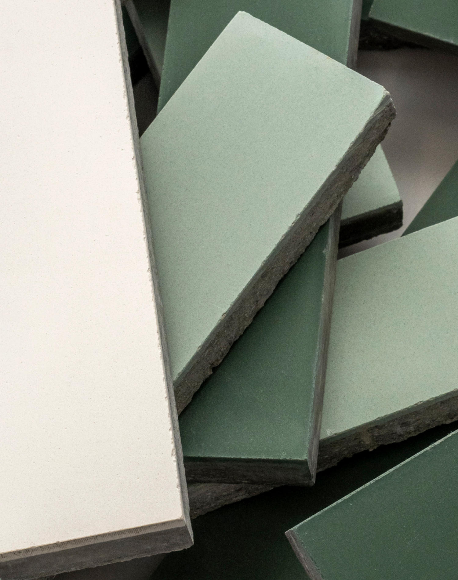 green cement tile