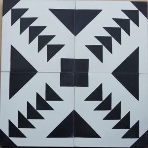 Black And White Tile Handcrafted, Black And White Cement Tile